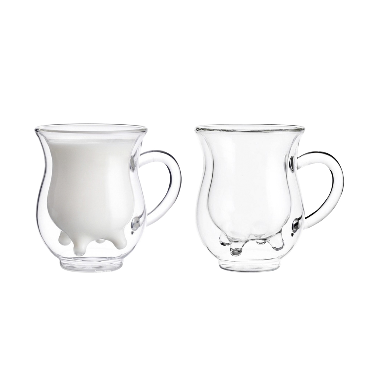 Creative Double-Wall Milk Glass Cup (250ml / 400ml)